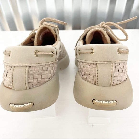 Womens Soft Science The Cruise Loafers Lightweight Woven Leather Laces Boat Tan - Picture 7 of 14